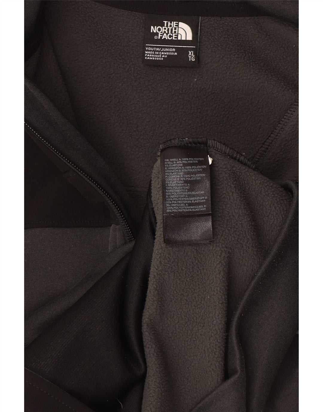 Felpa con cappuccio e zip per ragazze The North Face 14-15 anni XL poliestere grigio