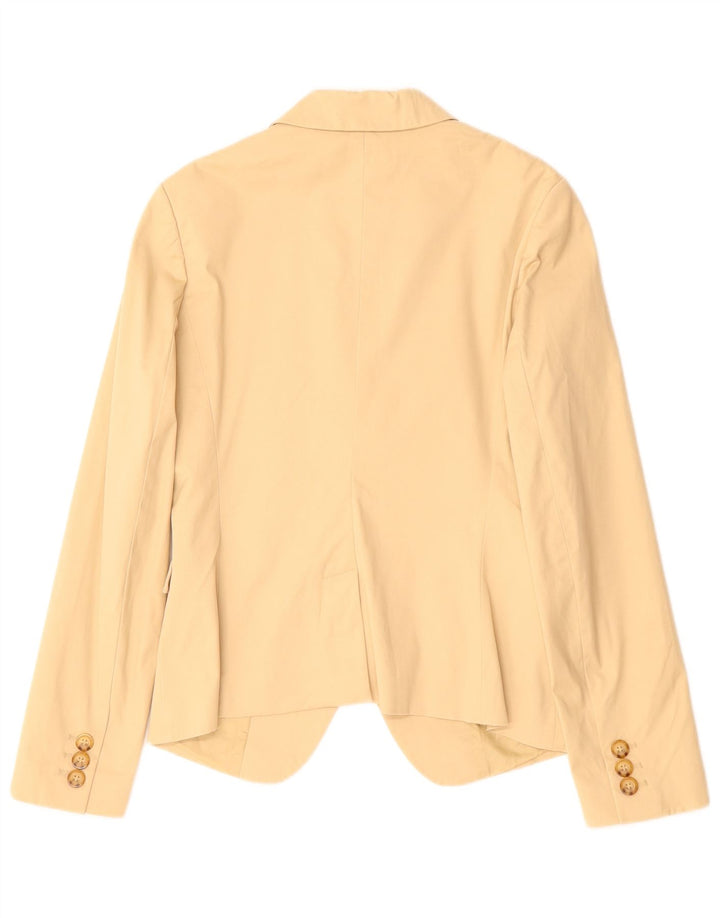 Giacca Blazer 2 Bottoni Donna BENETTON IT 42 Cotone Beige Medio