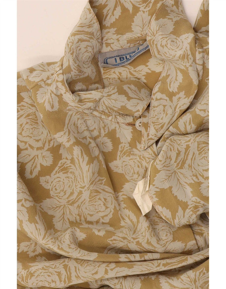 i Blues Camicia da donna Camicetta IT 44 Seta floreale giallo medio