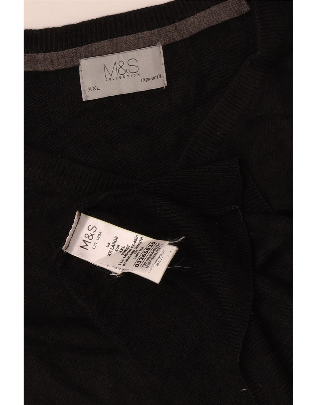 Maglione da uomo Marks & Spencer vestibilità regolare con scollo a V 2XL acrilico nero