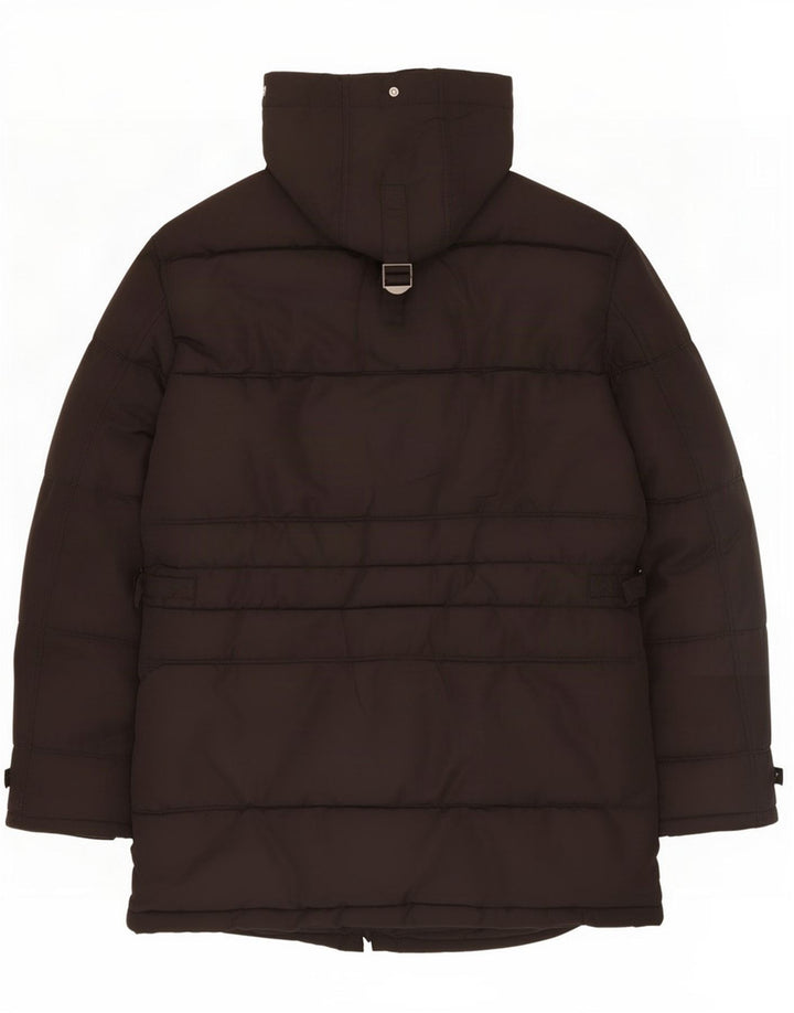 Giacca imbottita con cappuccio da uomo Zara UK 38 poliestere nero medio
