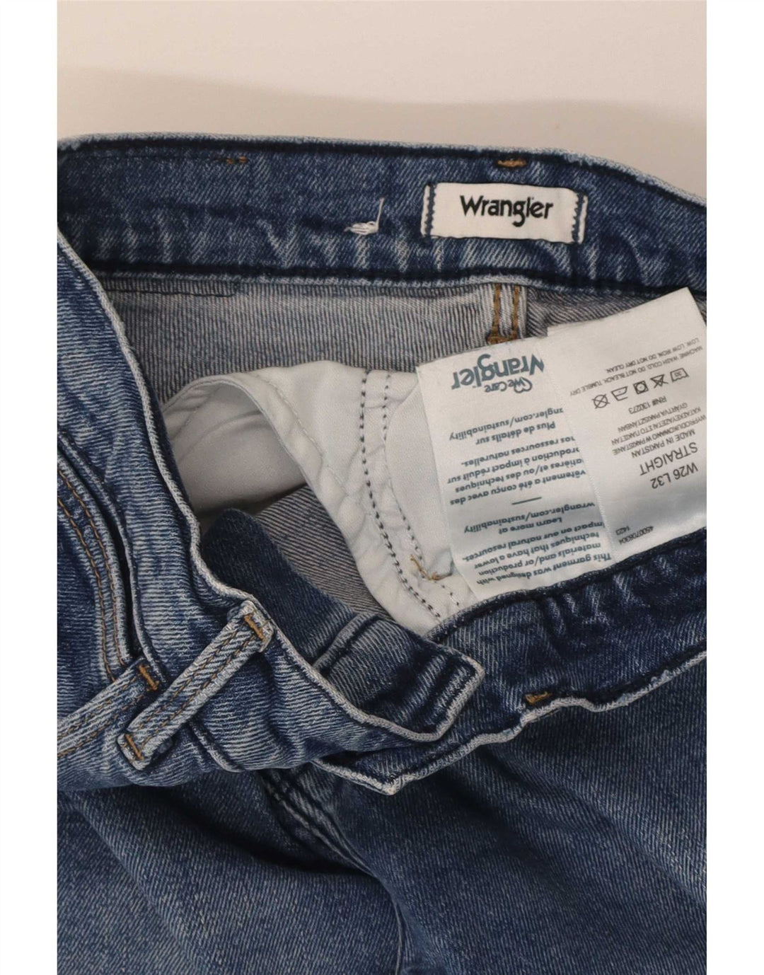 Jeans dritti da donna Wrangler W26 L28 cotone blu