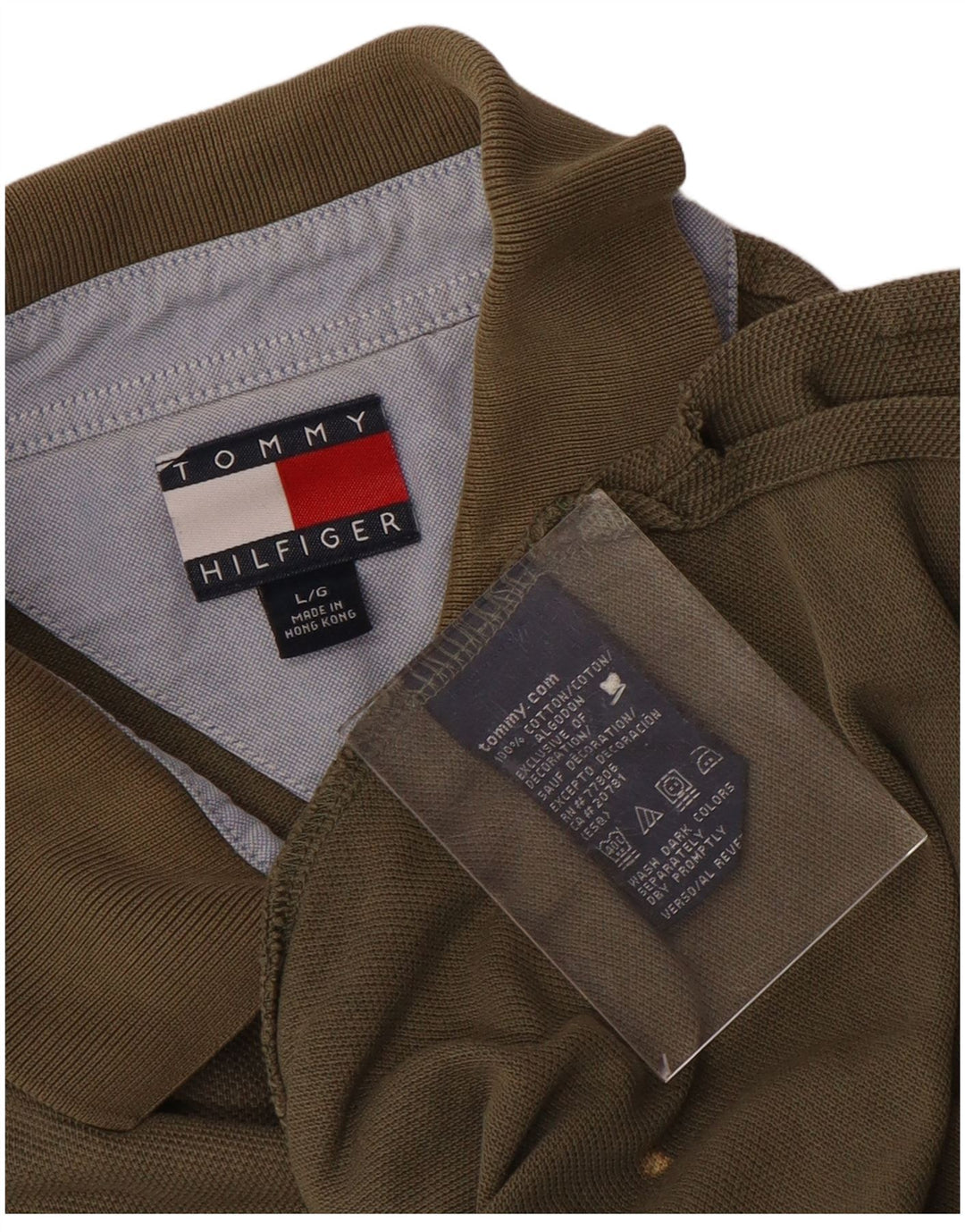 TOMMY HILFIGER Polo da uomo grande in cotone kaki