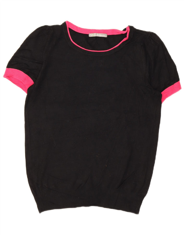 Maglione maglione con scollo a barca da donna Marks & Spencer UK 12 medio nero