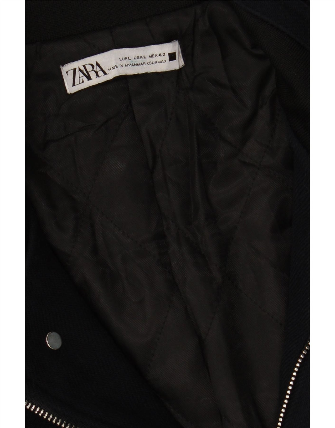 ZARA Mens Overcoat UK 40 Large Navy Blue Polyester