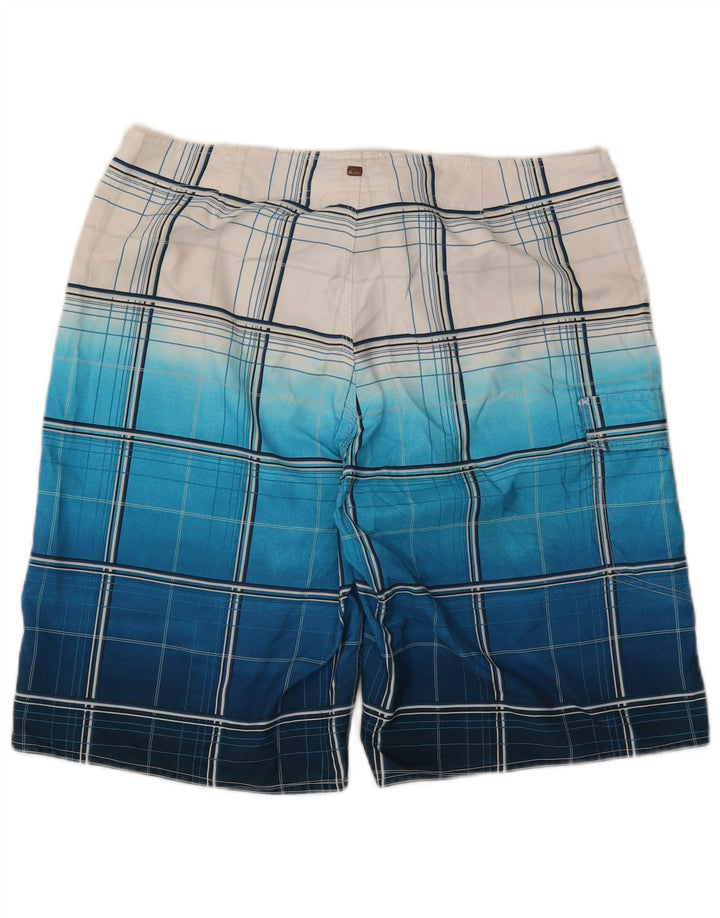 Pantaloncini da bagno da uomo Quiksilver grandi in poliestere a quadri blu