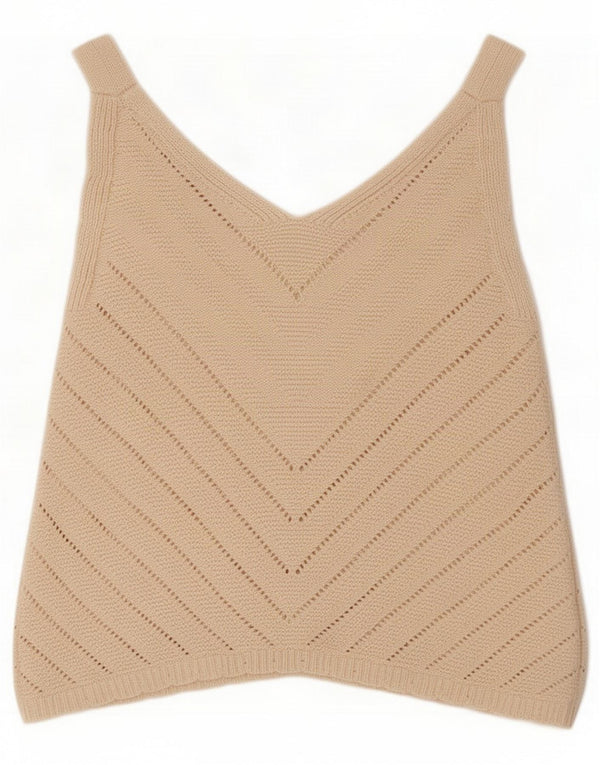 Hailys Girls Knit Vest Top 13-14 Years XL Beige Cotton