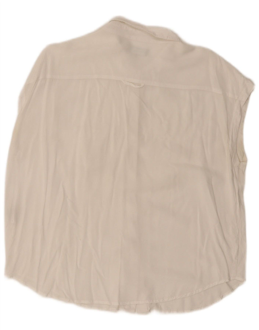 Camicia senza maniche da donna BENETTON UK 16 Large bianca in viscosa