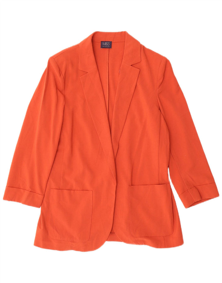 Giacca blazer con maniche a 3/4 aperte da donna Marks & Spencer UK 12 arancione medio