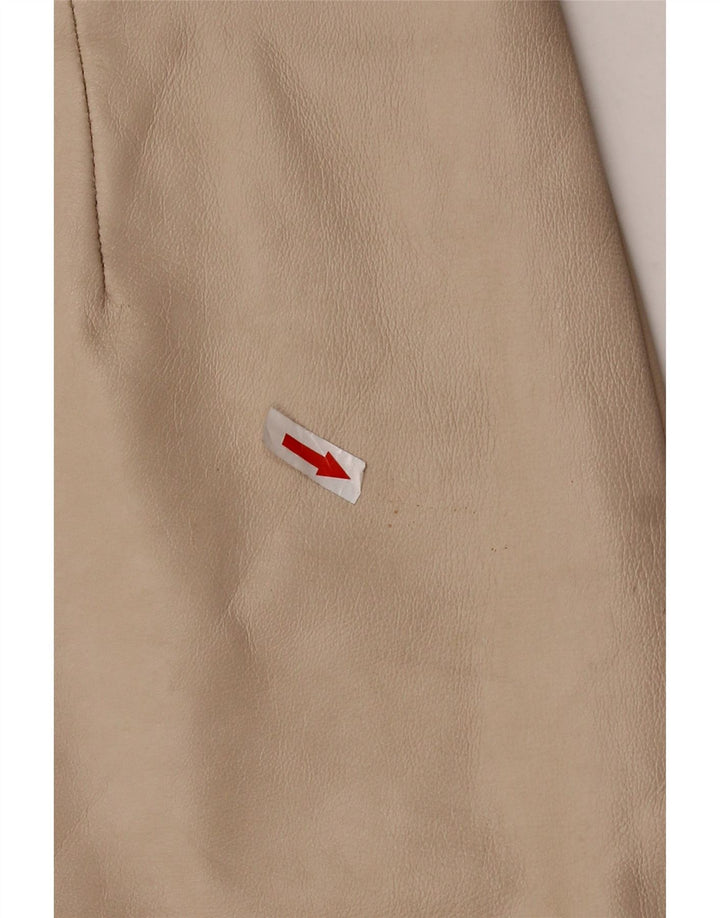 Gonna in pelle vintage da donna W30 beige medio