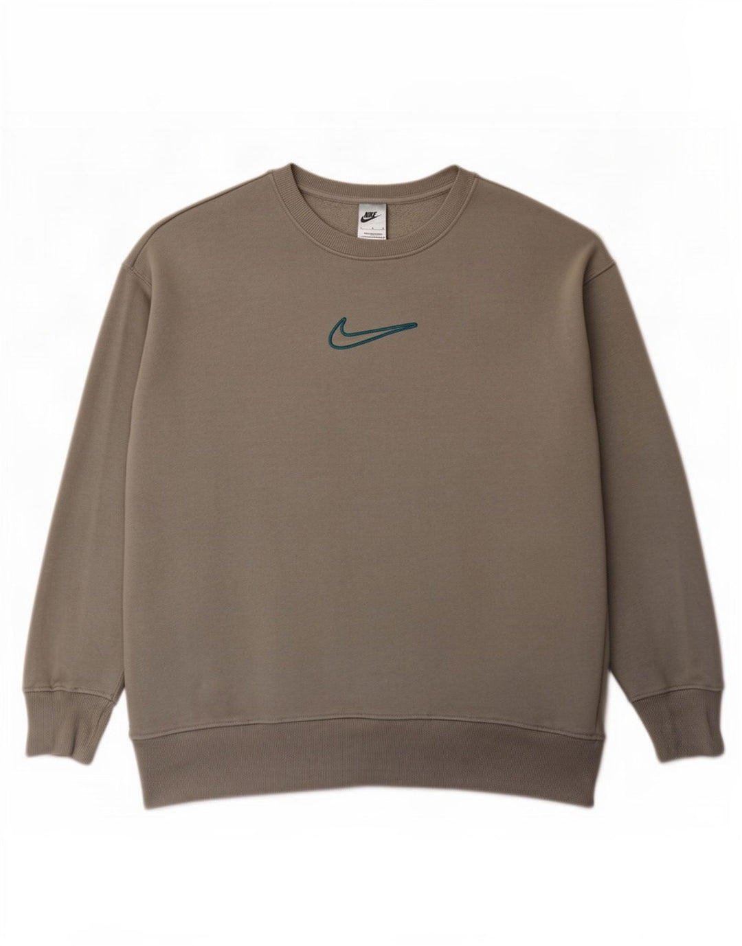Felpa Nike da uomo vestibilità ampia, maglione grande, cotone grigio