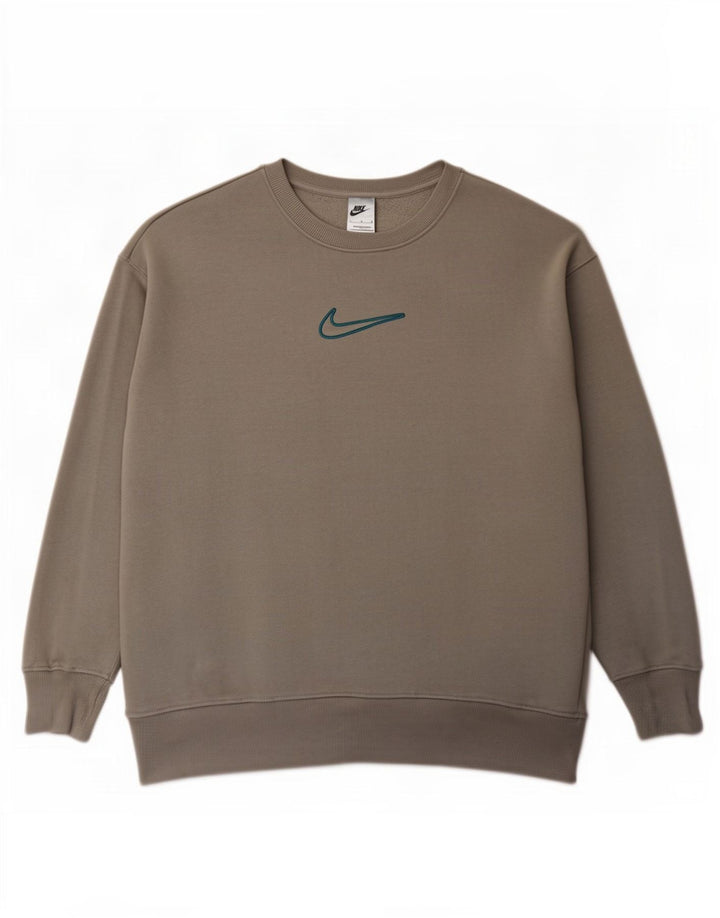 Felpa Nike da uomo vestibilità ampia, maglione grande, cotone grigio