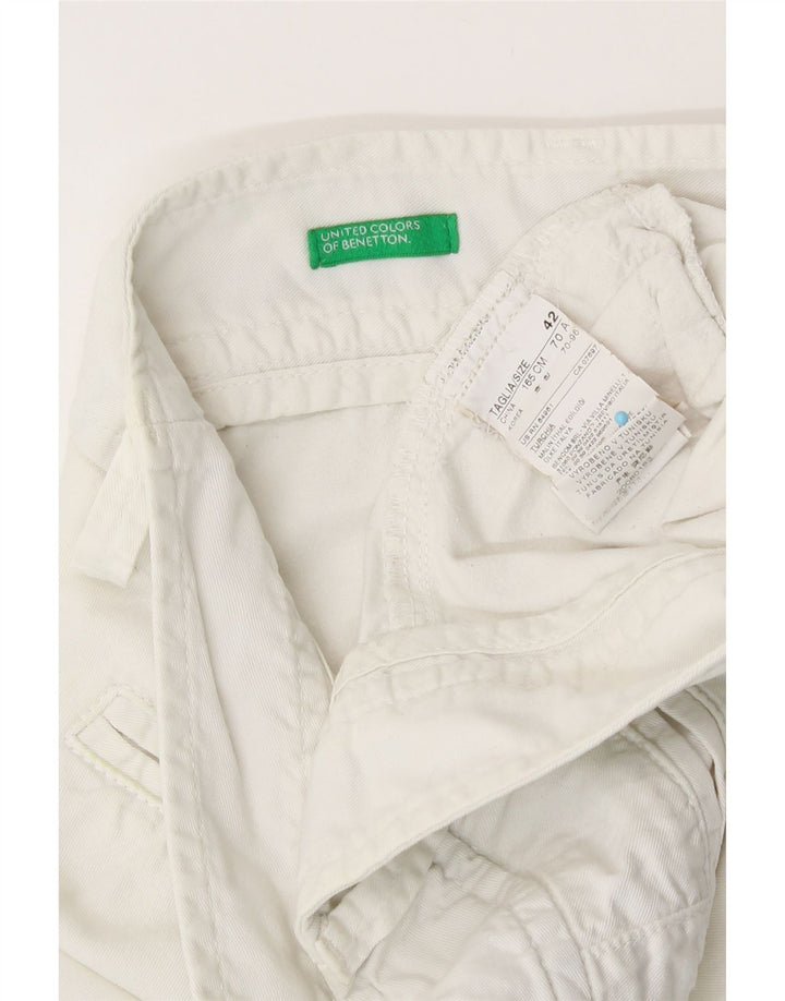 Pantaloncini chino da donna Benetton IT 42 medi W30 cotone bianco