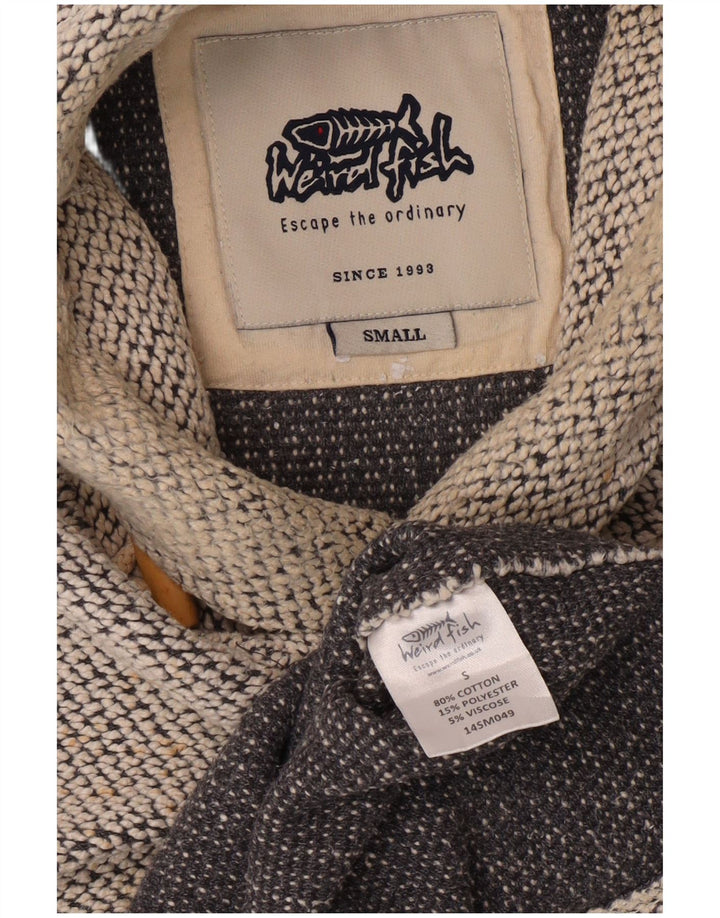 Felpa da uomo con collo a scialle Weird Fish, piccola, in cotone beige