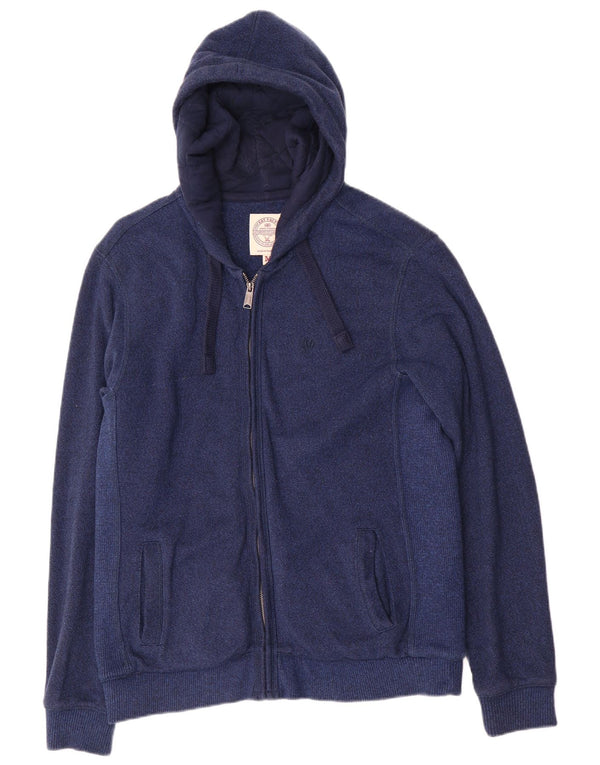 Maglione con cappuccio e zip da uomo Fat Face in cotone blu navy medio