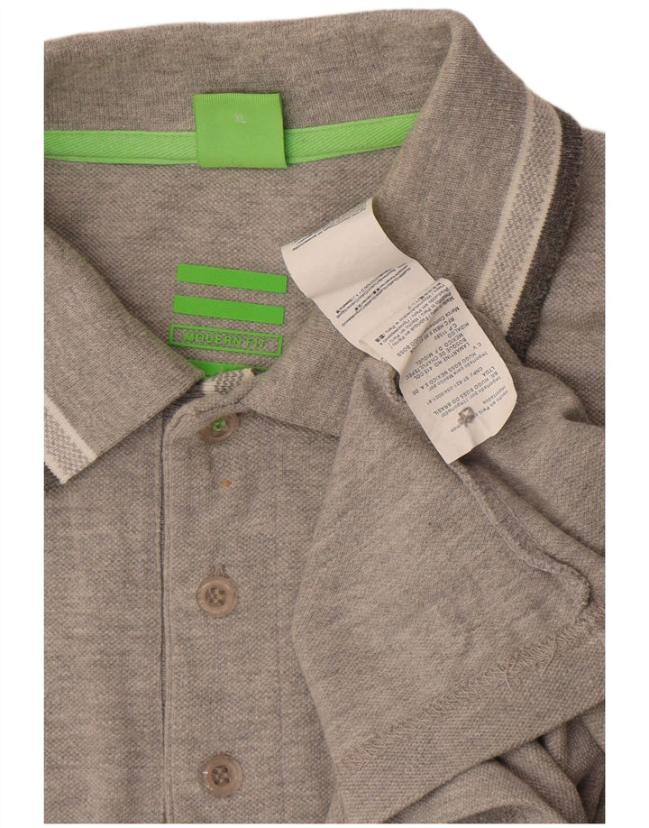 Polo Hugo Boss da uomo Modern Fit XL in cotone grigio