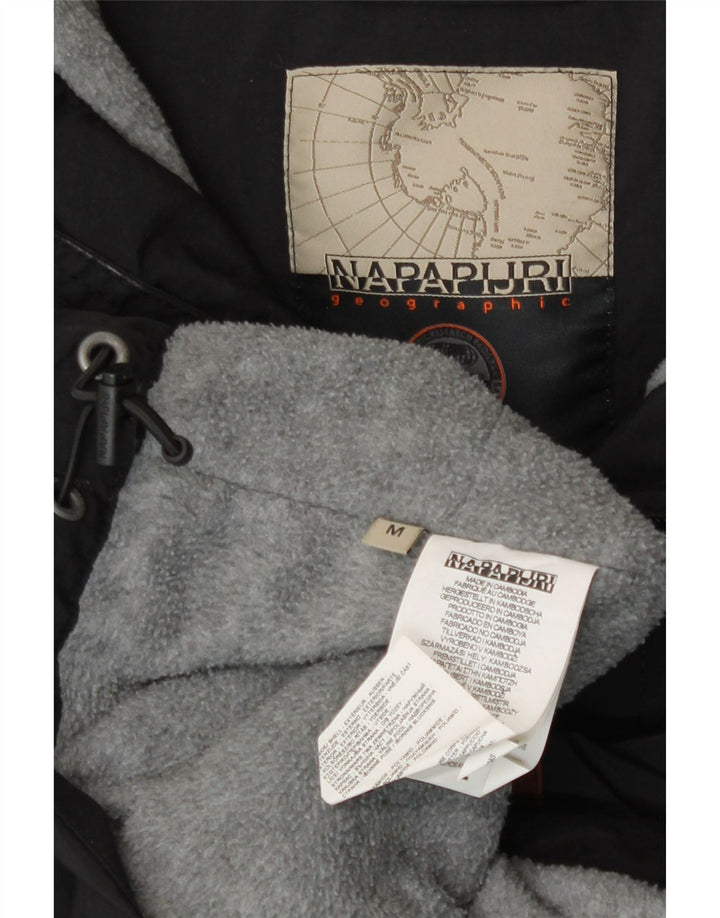 Giacca anorak con cappuccio grafico da uomo Napapijri UK 38 poliestere nero medio