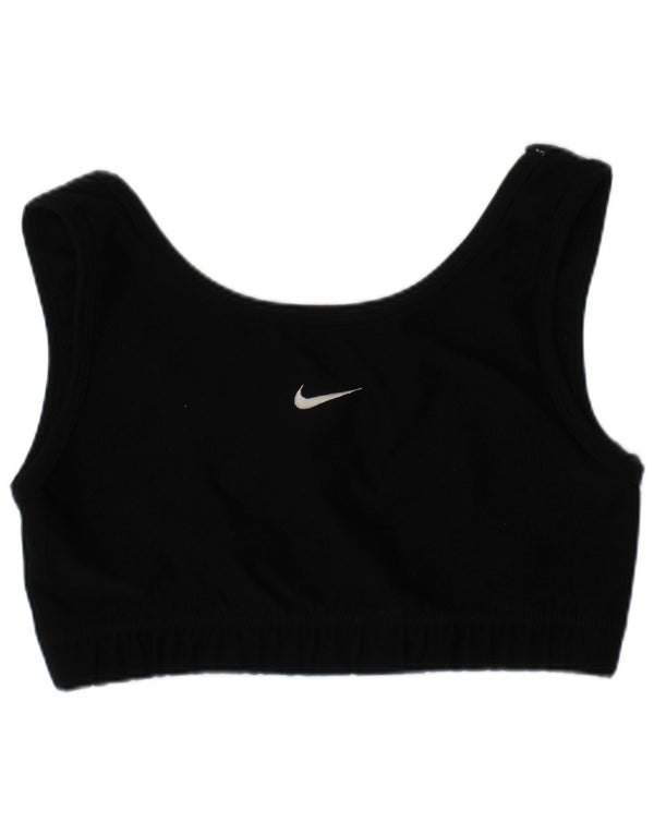 Top reggiseno sportivo Nike da donna UK 4/6 piccolo sportivo in poliestere nero