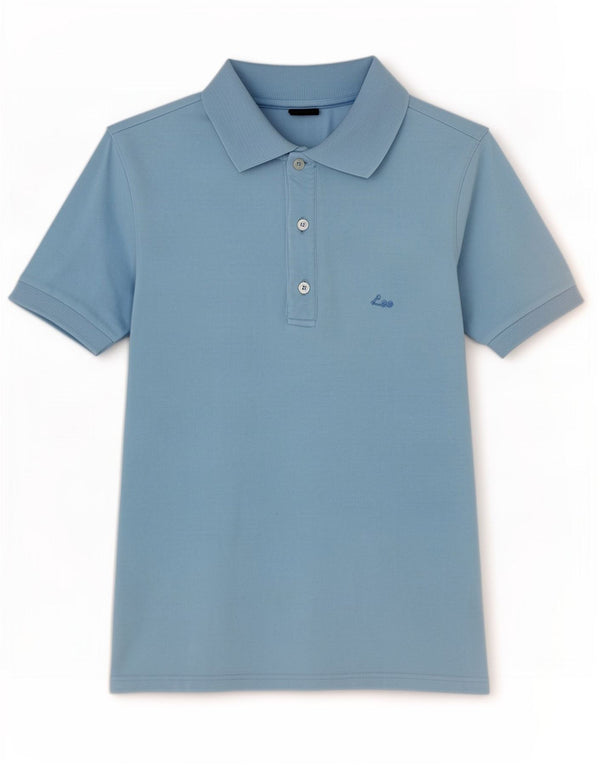 Polo da uomo Lee in cotone blu medio