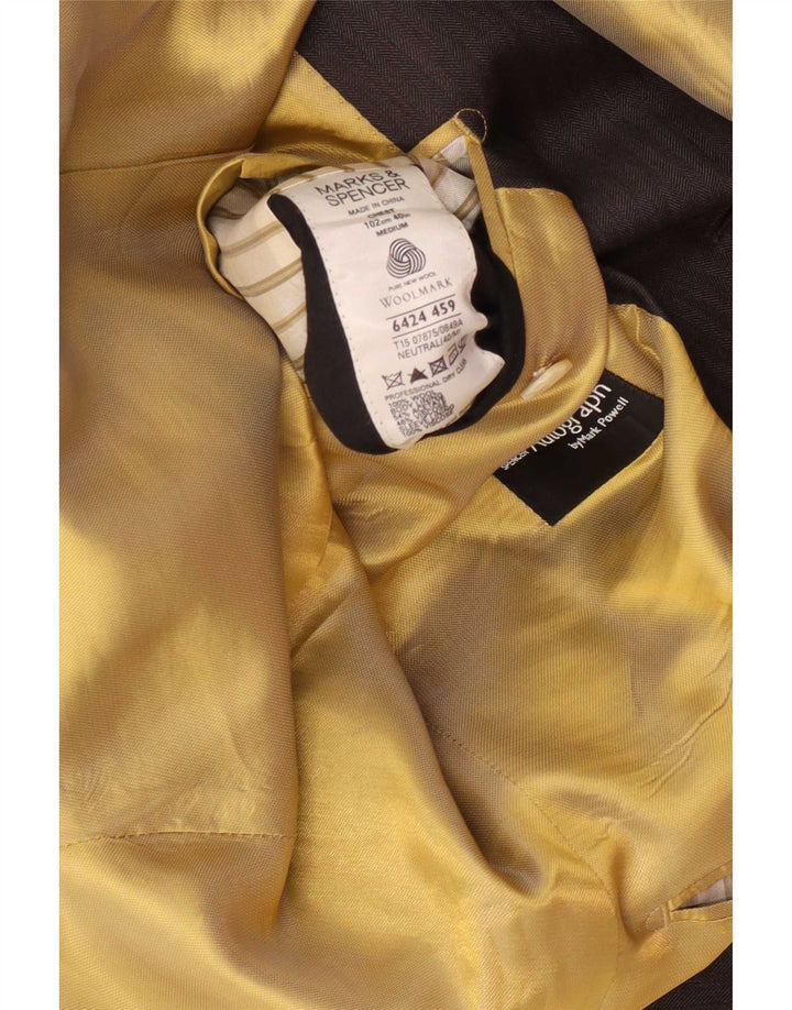 Giacca blazer da uomo Marks & Spencer Autograph a 1 bottone UK 40 Grigio medio