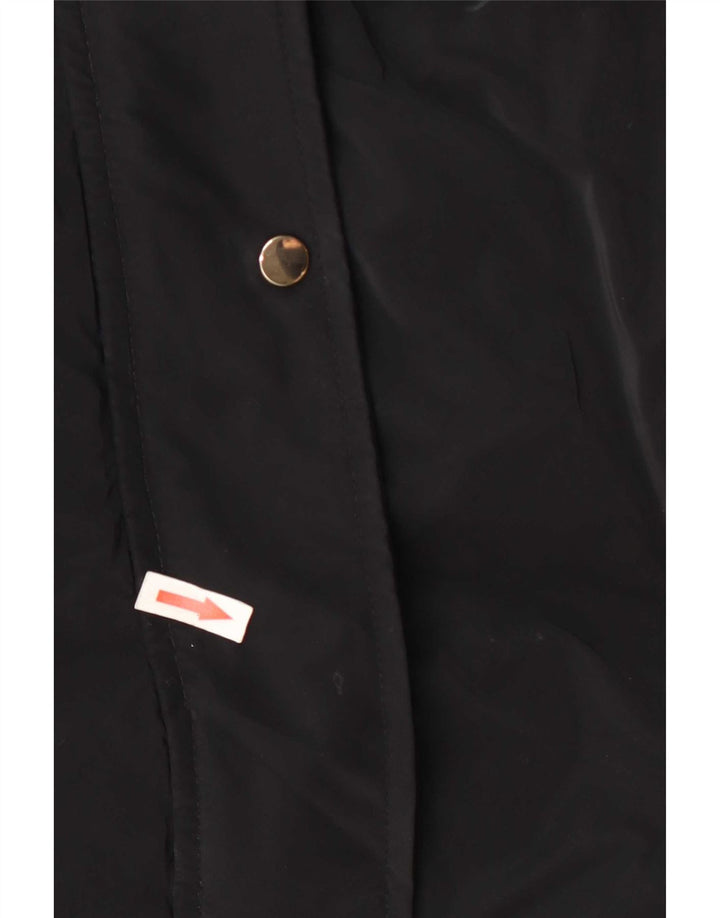 Cappotto imbottito con cappuccio da donna Zara UK 14 poliestere nero medio