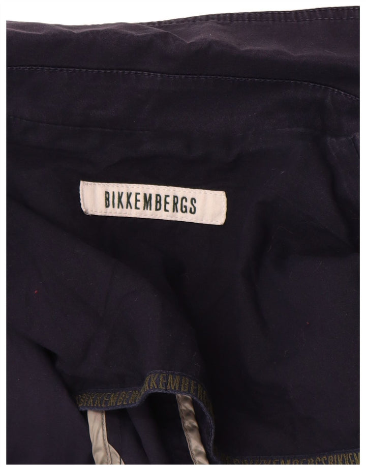 BIKKEMBERGS Giacca blazer da uomo a 2 bottoni UK 38 medio blu navy