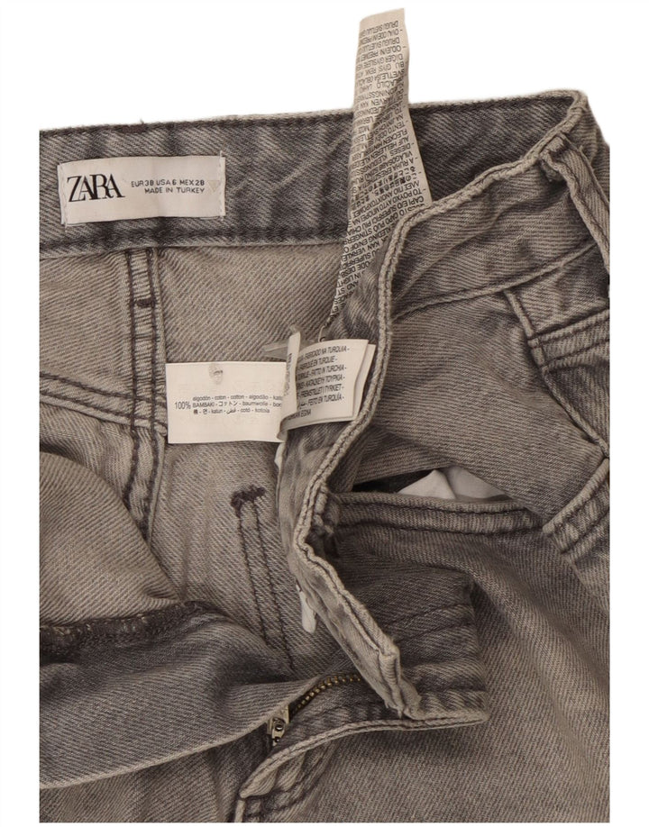 Jeans Zara da donna a gamba larga EU 38 medio W28 L33 cotone grigio