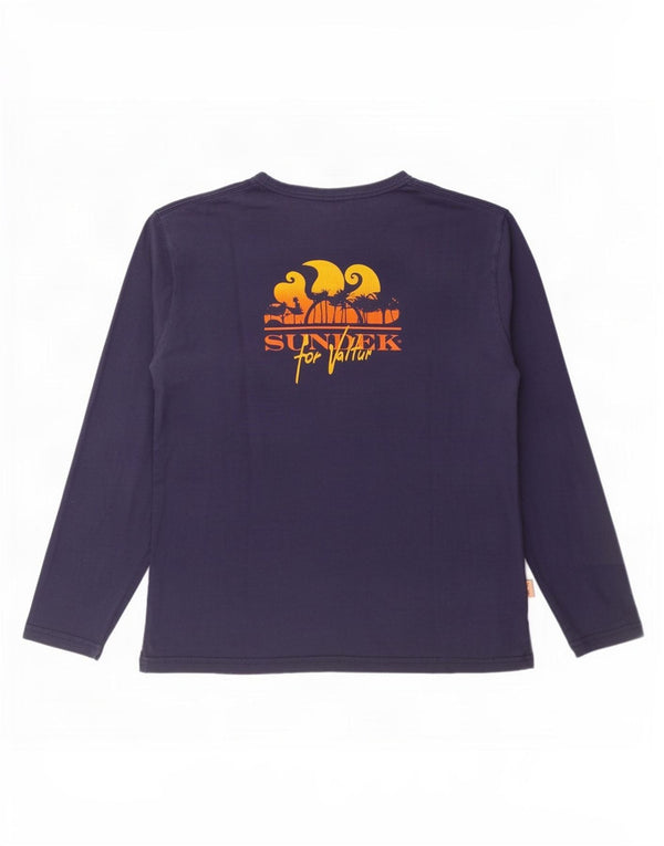 Top grafico da uomo Sundek manica lunga grande blu navy
