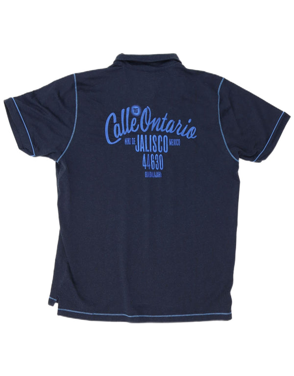 Polo grafica da uomo Nike UK 47/48 2XL cotone blu navy