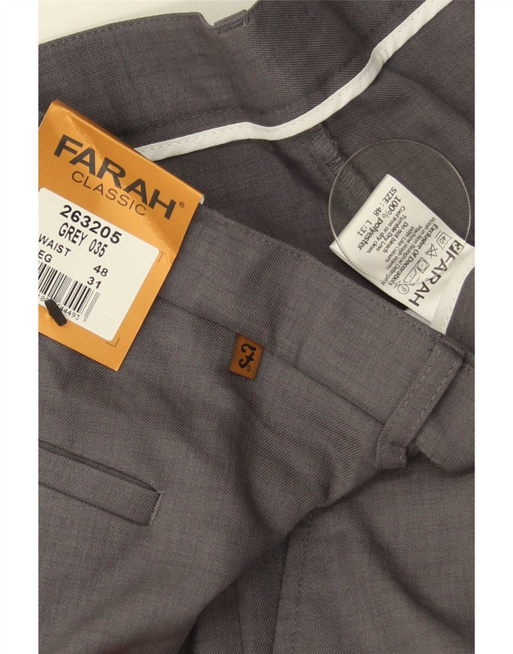 Pantaloni chino dritti da uomo Farah W48 L31 poliestere grigio