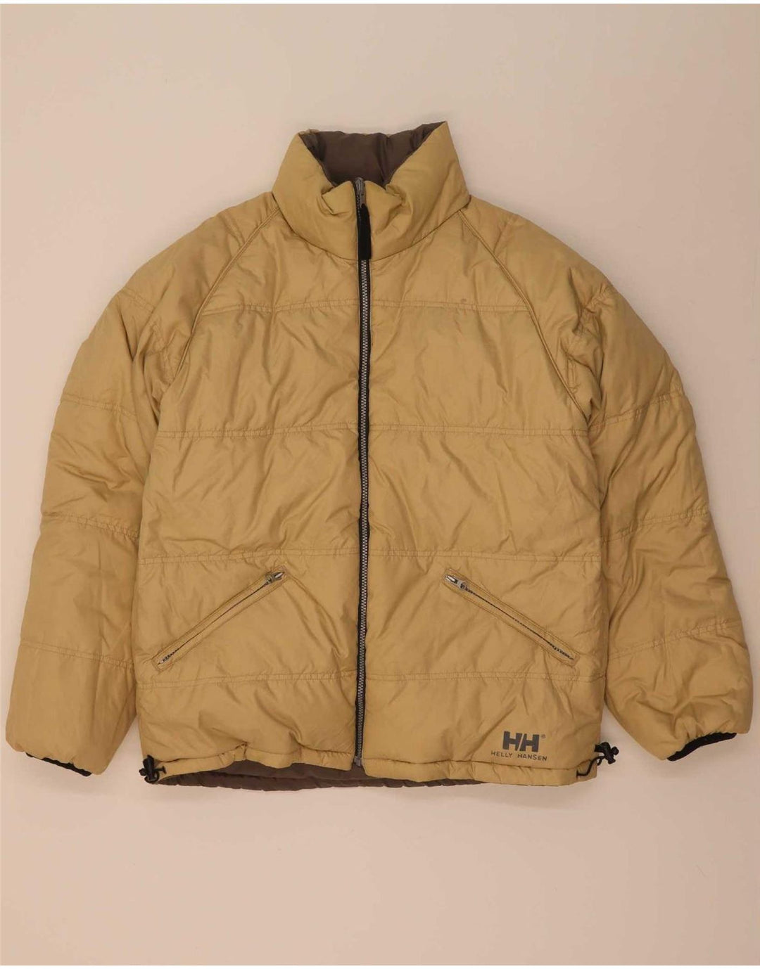 Giacca imbottita reversibile da uomo Helly Hansen UK 38 Nylon marrone medio