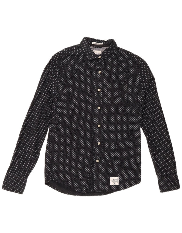 Camicia da uomo SUPERDRY in cotone maculato nero medio