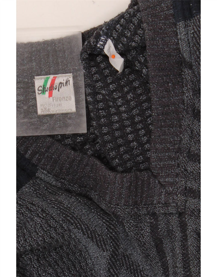 Maglione da uomo con scollo a V VINTAGE IT 50 Grigio medio geometrico