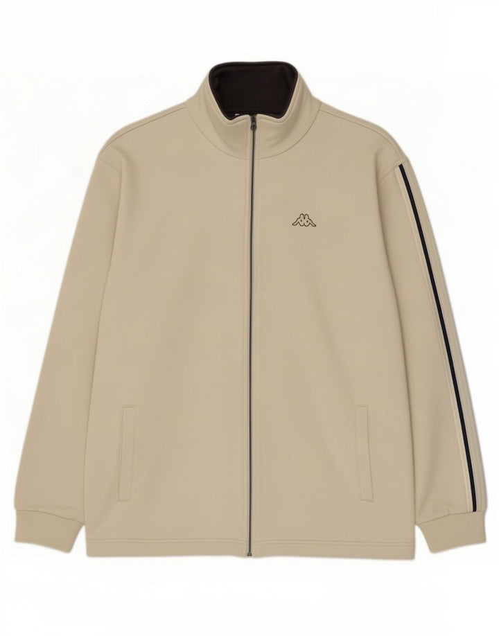 Giacca da tuta da uomo Kappa grande in cotone beige