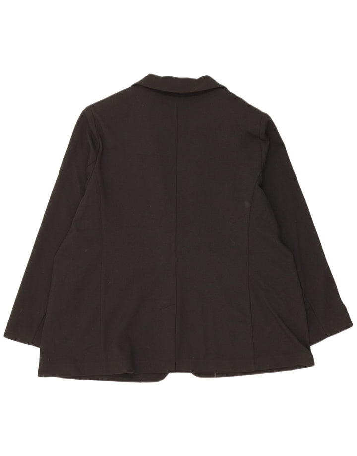 MARKS & SPENCER Giacca blazer da donna a 1 bottone UK 22 3XL Poliestere nero