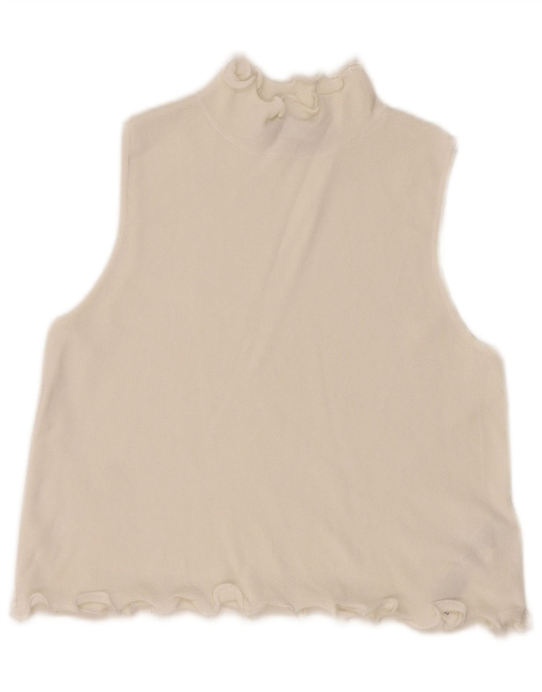 Top corto da donna Zara UK 10 piccolo in viscosa bianca