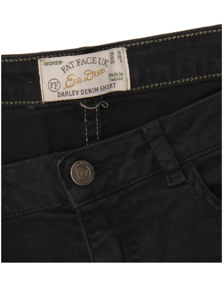 Pantaloncini di jeans da donna FAT FACE UK 10 piccoli W26 neri