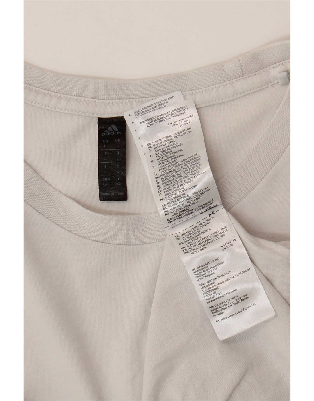 T-shirt grafica da uomo Adidas Top grande in cotone grigio