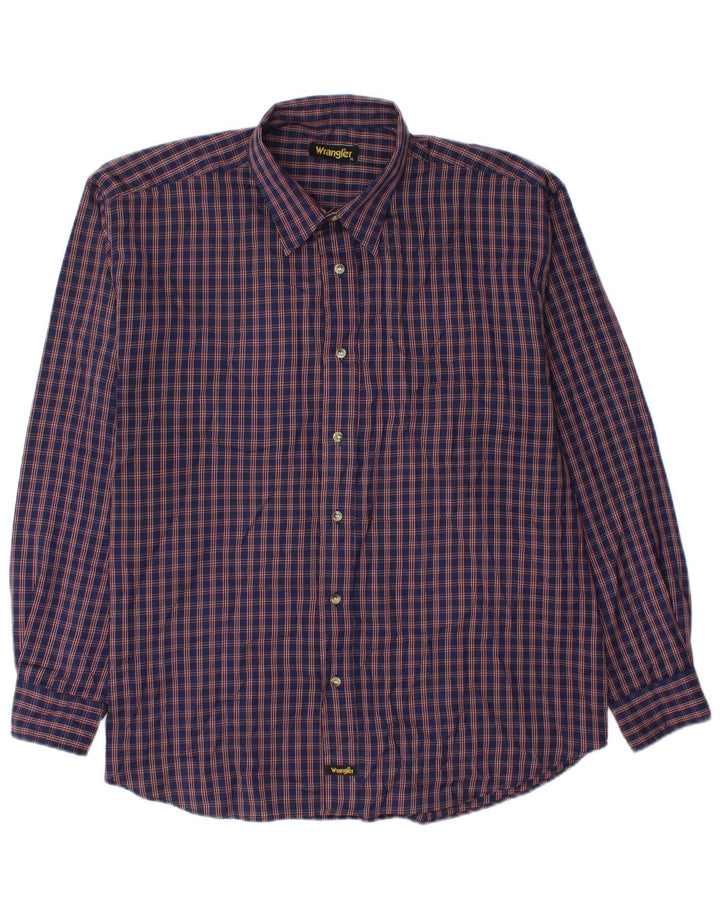 Camicia da uomo in flanella WRANGLER XL blu navy a quadri