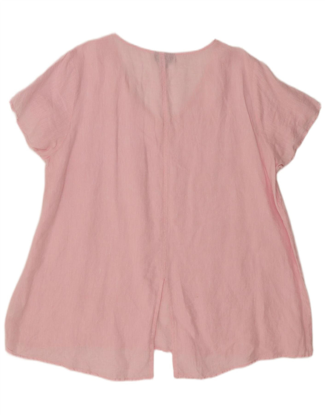 Marks & Spencer Camicetta oversize autografata da donna Top UK 18 XL Lino rosa