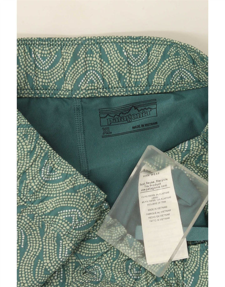 Patagonia Womens Skort UK 18 XL Verde Chevron Poliestere