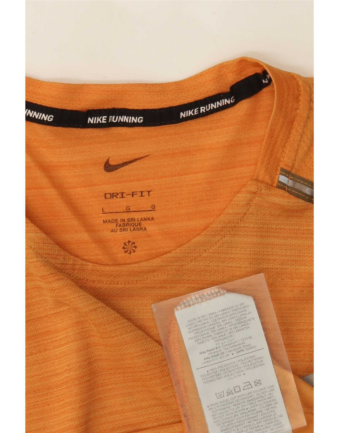 T-shirt Nike Dri Fit da uomo, grande, in poliestere gessato arancione