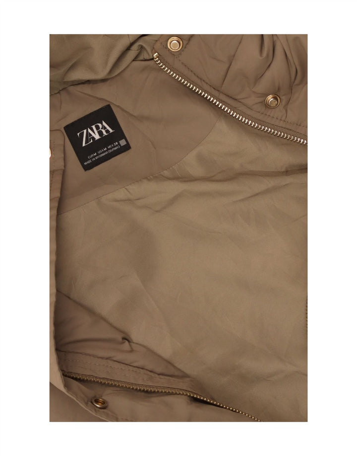Cappotto imbottito senza maniche con cappuccio da donna Zara UK 14 Beige medio