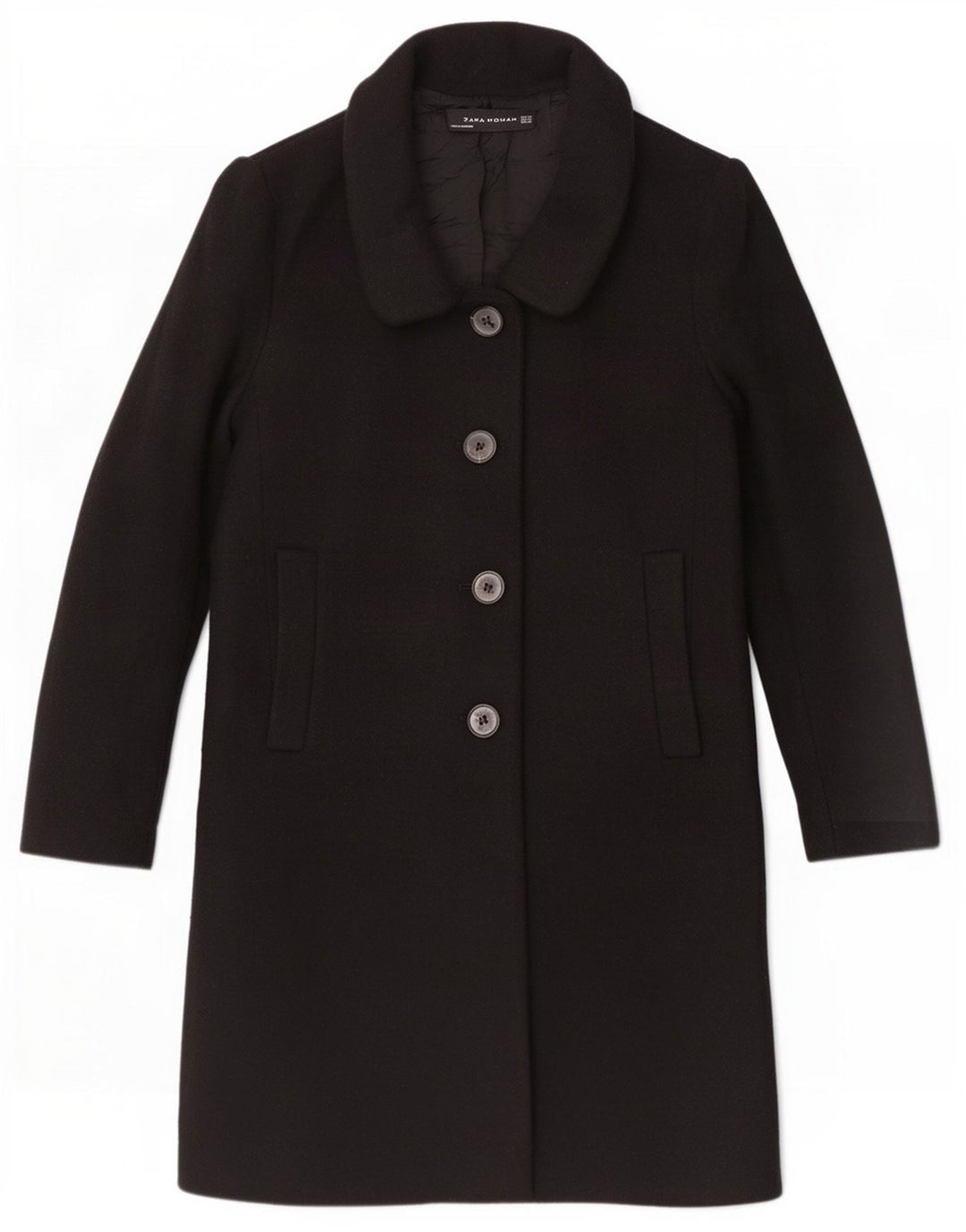 Cappotto Zara da donna UK 6 XS in lana nera