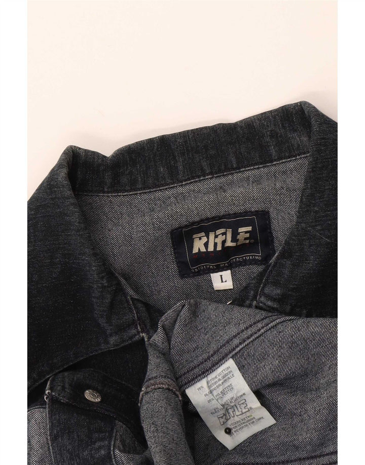 Giacca di jeans da donna Rifle UK 14 grande cotone blu navy