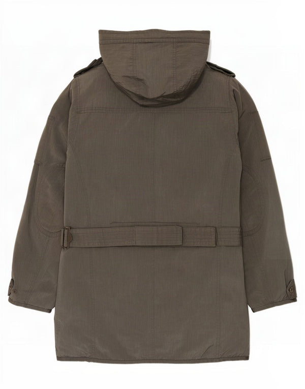 Dekker Mens Military Hooded Parka Jacket UK 36 Small Grey Polyamide