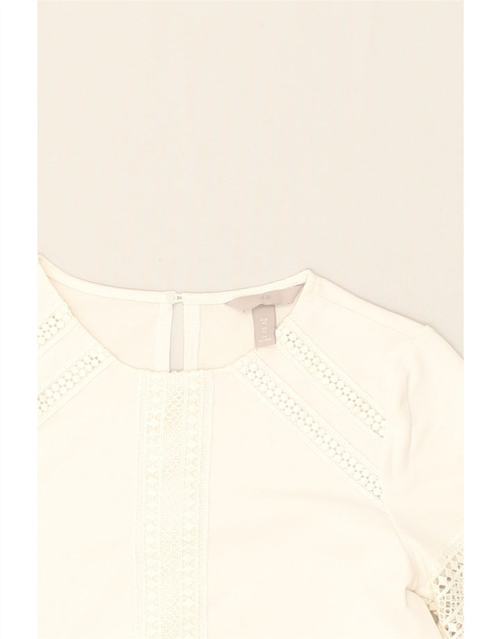 H&M Womens Blouse Top UK 6 XS White Polyester | Vintage H&M | Thrift | Second-Hand H&M | Used Clothing | Messina Hembry 
