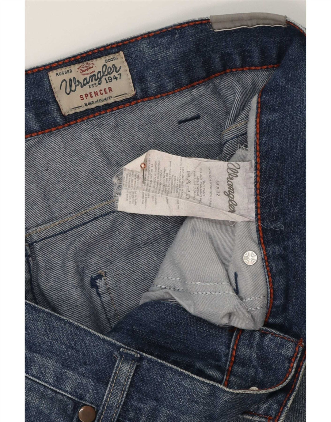 Jeans dritti da uomo Wrangler Spencer W34 L32 cotone blu