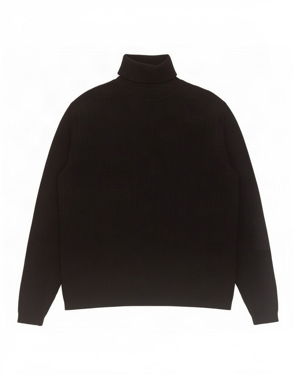 Maglione maglione a collo alto da donna Marks & Spencer UK 16 grande viscosa nera