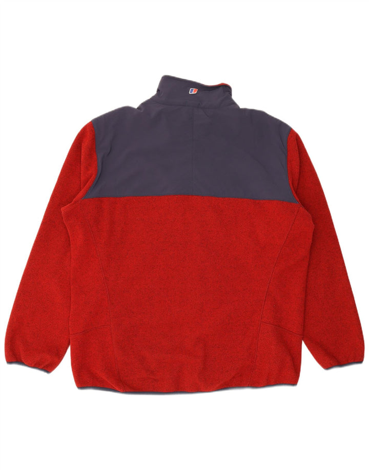Giacca in pile da uomo Berghaus UK 44 2XL Poliestere color block rosso